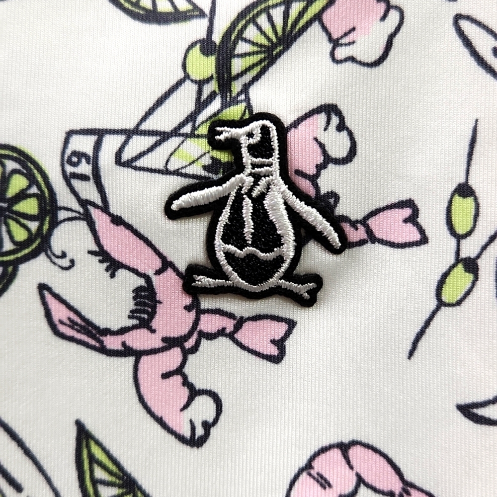 🐧Penguin golf shirt with a fun shrimp cocktail print. New, perfect condition!🍸 - Picture 8 of 10